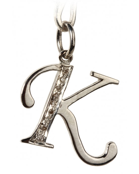 Alphabet K pendant with Diamonds