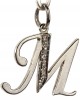 Alphabet M pendant with diamonds