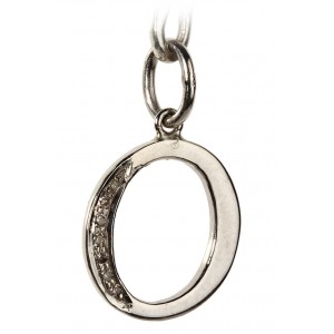 Alphabet O pendant with diamonds