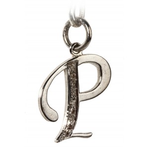 Alphabet P pendant with diamonds