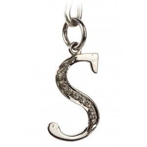 Alphabet S pendant with diamonds