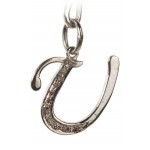 Alphabet U pendant with diamonds