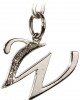 Alphabet W pendant with diamonds