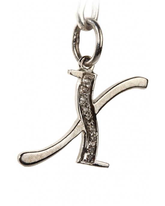 Alphabet X pendant with diamonds