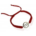 Lower Case Alphabets Bracelet with Diamonds in Silver on Size Adjustable Nylon Thread