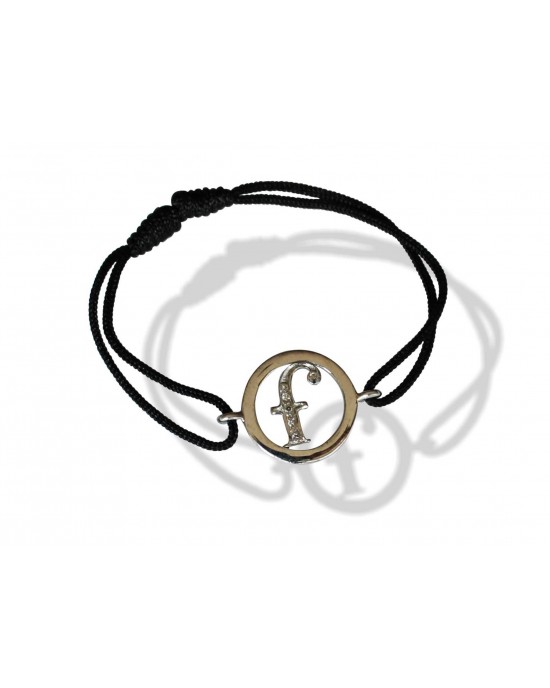 Alphabet Bracelet with diamonds lower case f