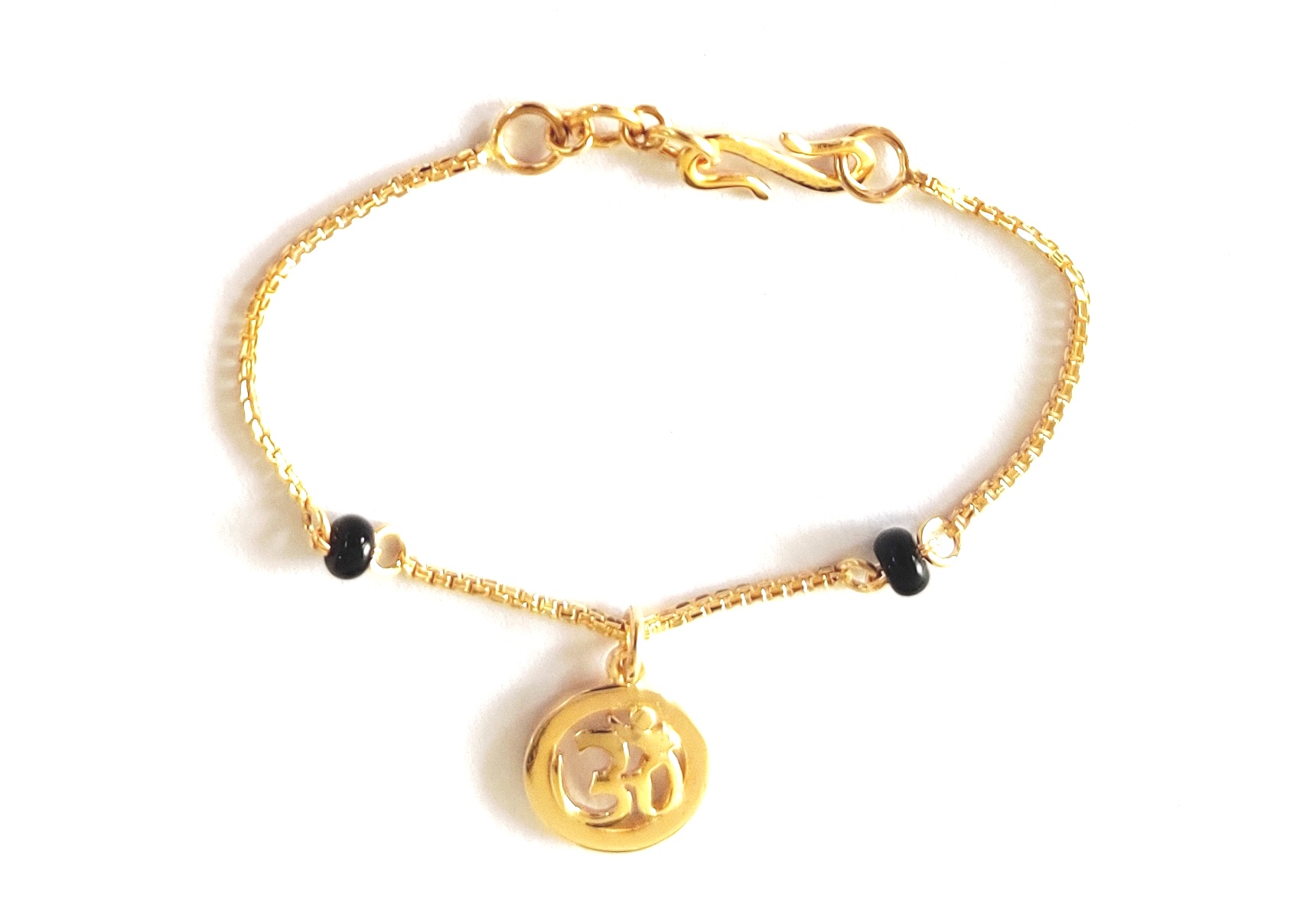 14K Gold Black Onyx Beaded Bracelet – Baby Gold