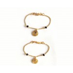 Auspicious Om Bracelet for New Born Baby with Black beads