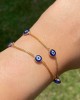 Evil Eye Bracelet On Double Gold Chain in 18k gold