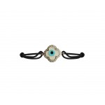 Evil Eye Clover Charm Bracelet in 14k Gold