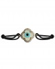 Evil Eye Clover Charm Bracelet in 14k Gold