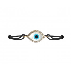 Evil Eye In 14k gold with Diamonds on Adjustable Thread