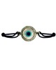 Evil eye bracelet in silver with diamonds