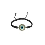Evil eye bracelet in silver with diamonds