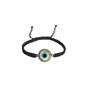 Evil eye bracelet in silver with diamonds