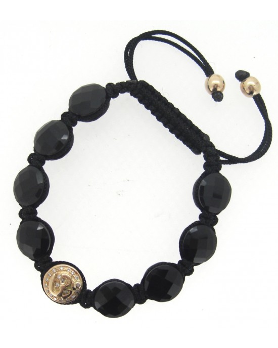 Om Gold & Black Onyx Bracelet