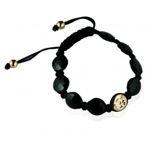 Om Bracelet in Gold with Diamond with 8 Onyx