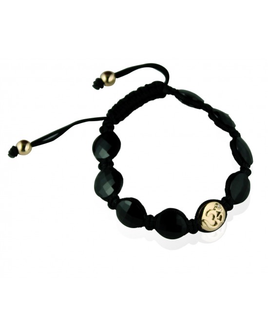 Om Bracelet in Gold with Diamond with 8 Onyx