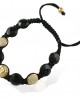 Om Bracelet with Onyx in Gold