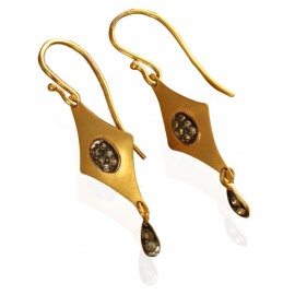 Fancy Gold Earrings with Diamonds