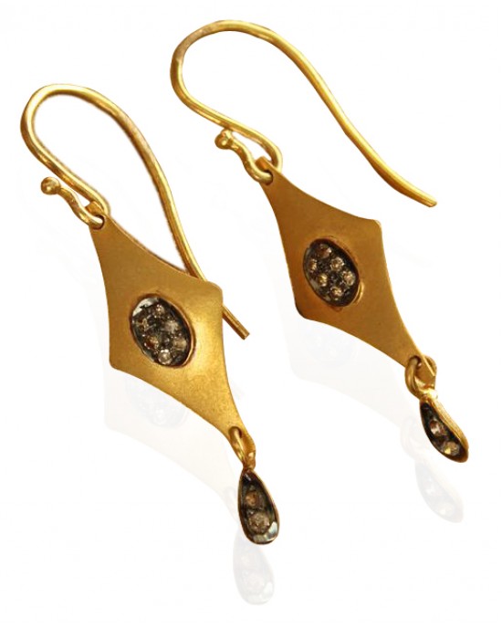 Fancy Gold Earrings with Diamonds