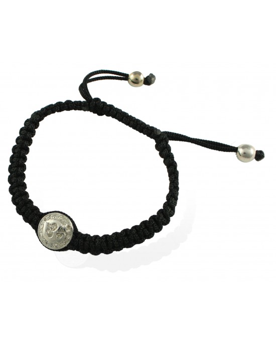 Buy Om Button Bracelet In Silver with Diamonds at Best Price