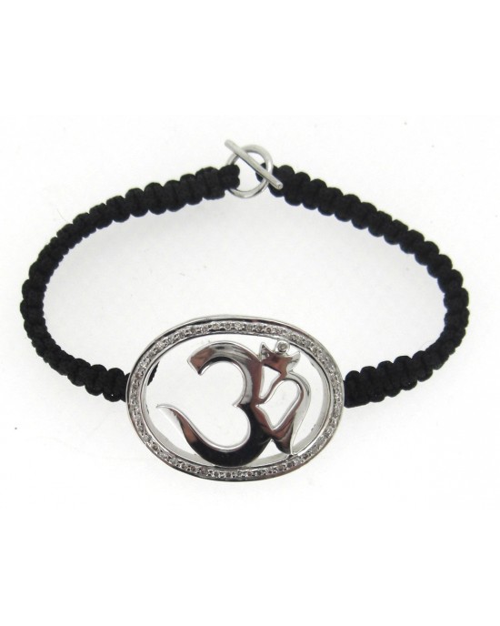 Aum Bracelet in Silver with 53 Diamonds