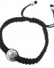 Om Bracelet with 14 Diamonds Braided in Nylon Thread