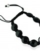 Om Bracelets In Silver with Black Onyx on Size Adjustable Nylon Thread
