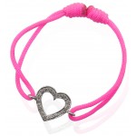Heart Bracelet with Diamonds in Silver 